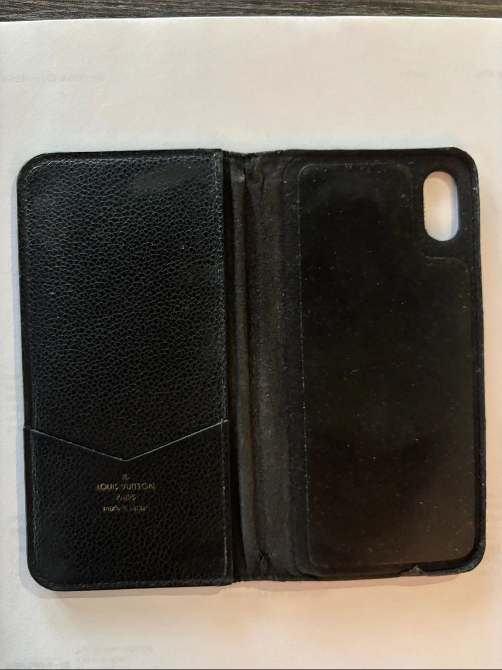 Louis Vuitton Black Monogram Embossed Phone Case Wallet